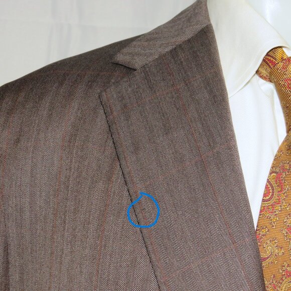 Anderson & Sheppard Savile Row Bespoke Brown Herringbone Sport Coat 42R - Picture 4 of 16